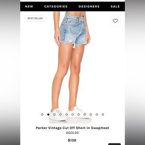 agolde denim shorts